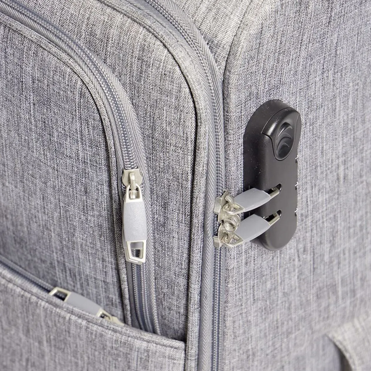 Valise cabine souple 30L 4 roues gris H55cm