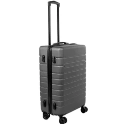 Valise rigide plastique gris 4 roues H60cm < Gifi