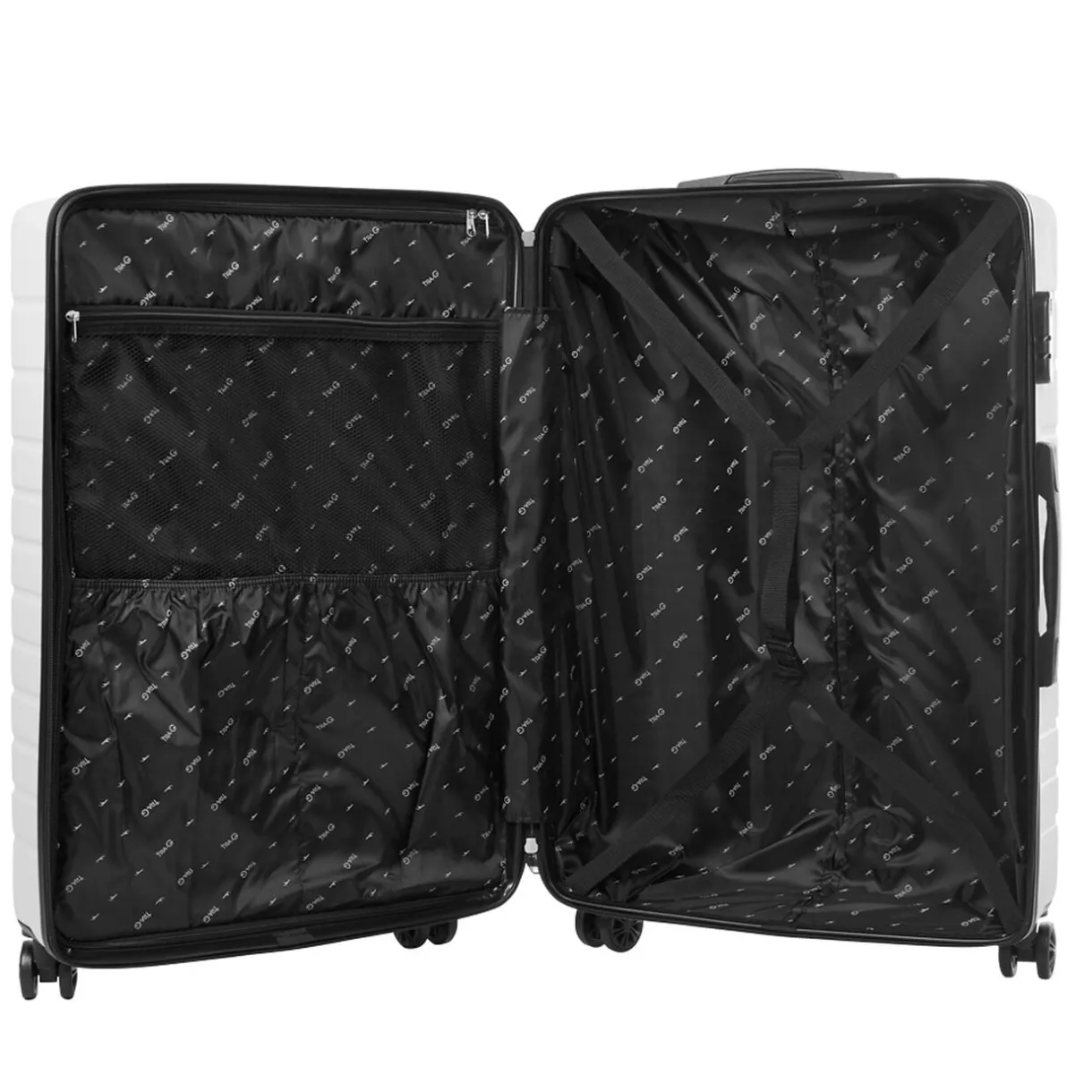 Valise rigide plastique gris 4 roues H60cm < Gifi