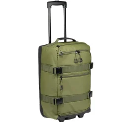 Valise souple 32L taille cabine 2 roues textile vert kaki 30,5x21xH53cm
