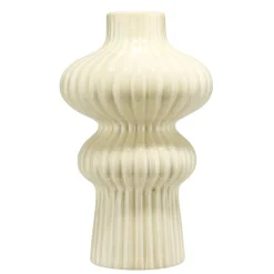 Vase arrondi contemporain céramique beige H24,5cm < Gifi Best