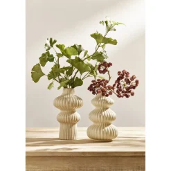 Vase arrondi contemporain céramique beige H24,5cm < Gifi Best