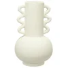 Vase céramique anses oreillettes blanc Ø12,5xH20,5cm