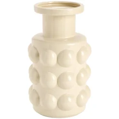 Vase céramique bubble boule Ø16xH28cm (2 modèles chromé ou beige)