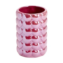 Vase céramique bubble coeur rouge Ø12xH19cm