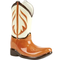 Vase céramique forme botte cowboy orange 20x6,5xH15,5cm < Gifi Sale