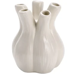 Vase céramique forme 5 bulbes tulipes Ø10xH12cm (2 modèles vert ou blanc) < Gifi Outlet