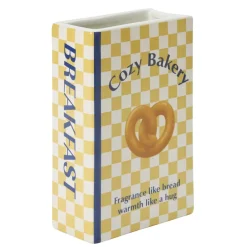 Vase céramique forme livre breakfast 13,5x6,5xH20cm (2 modèles croissant ou bretzel) < Gifi Discount