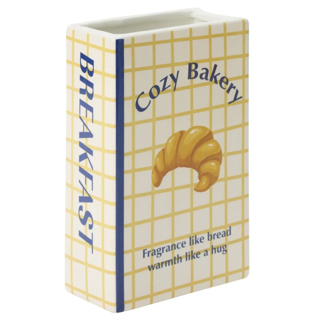 Vase céramique forme livre breakfast 13,5x6,5xH20cm (2 modèles croissant ou bretzel) < Gifi Discount