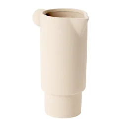 Vase céramique mate façon pichet avec anse boule Ø9,5xH21,5cm (2 modèles)
