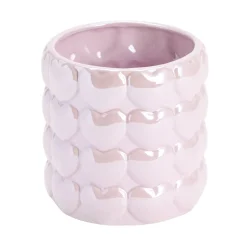 Vase céramique rond bubble coeur rose Ø12xH13cm < Gifi Discount