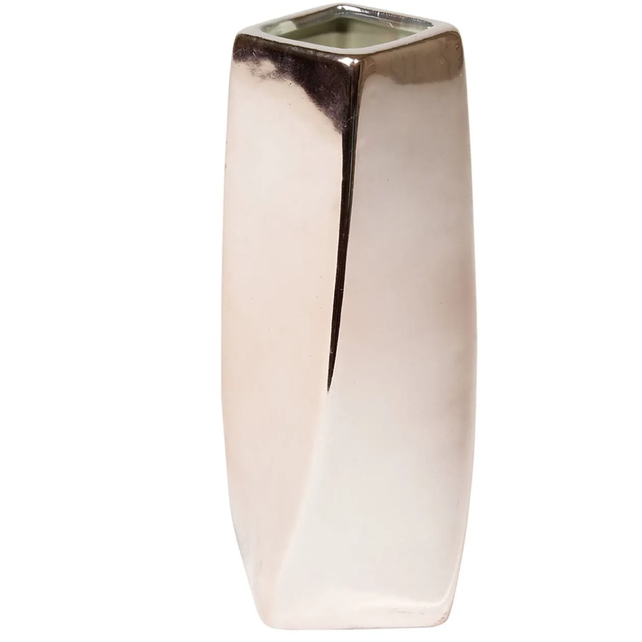 Vase en céramique chromé 6,5x6.5xH15cm (3 modèles)