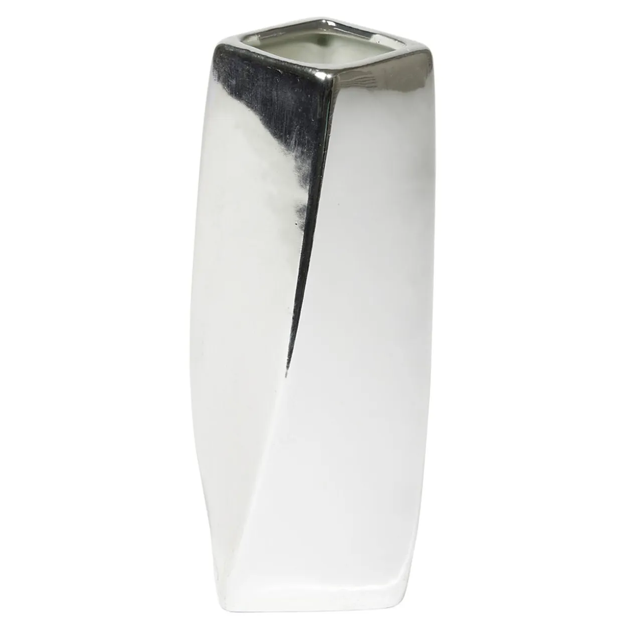Vase en céramique chromé 6,5x6.5xH15cm (3 modèles)