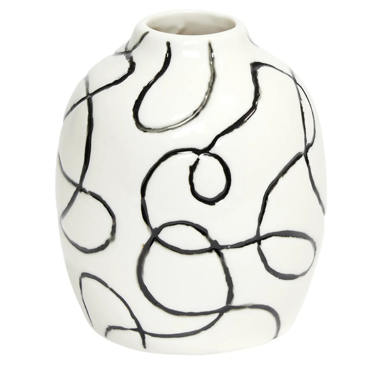 Vase en céramique motif courbe Ø7,5xH9,5cm (3 modèles) < Gifi Hot