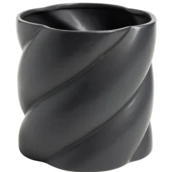 Vase en céramique noir forme spirale Ø10xH13cm < Gifi Discount