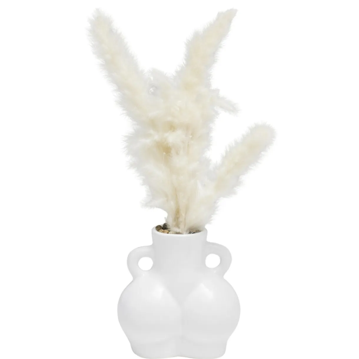 Vase en céramique silhouette femme avec tige pampa Ø11xH6,5cm < Gifi Sale