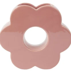 Vase en dolomite forme fleur 20xH18cm (2 modèles bleu ou rose)