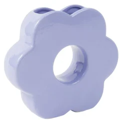 Vase en dolomite forme fleur 20xH18cm (2 modèles bleu ou rose)