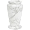 Vase funéraire marbre blanc Ø15,5xH26,5cm < Gifi