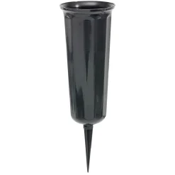 Vase funéraire à planter plastique noir Ø6,5xH23cm