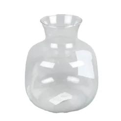Vase goulot en verre transparent Ø17xH20cm
