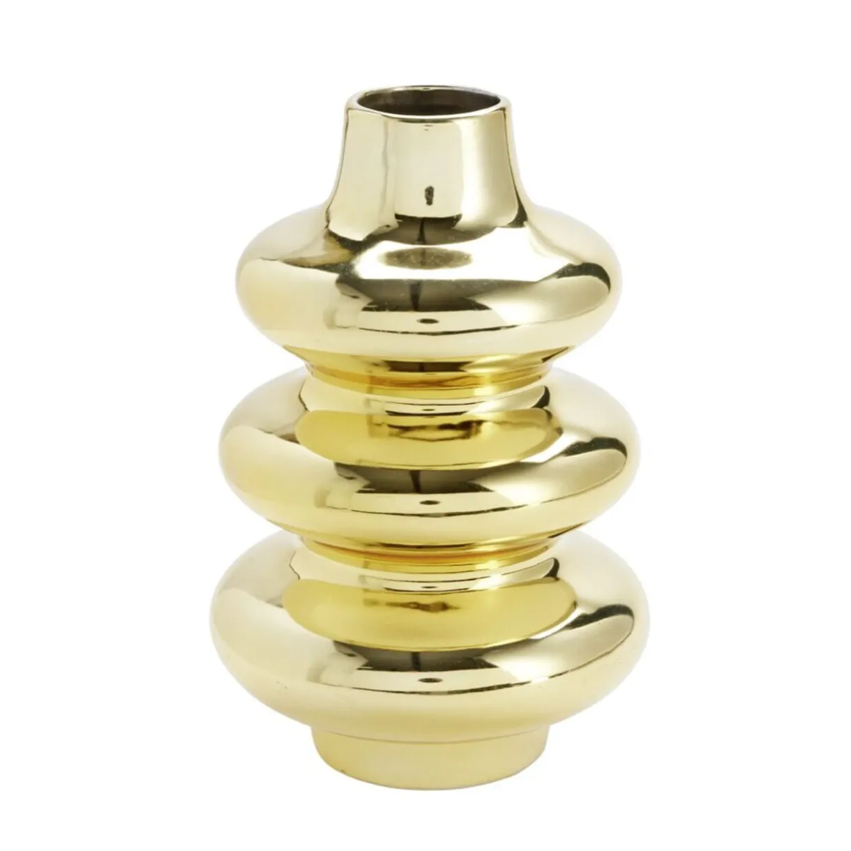 Vase ondulé en céramique métallisée doré ou argenté Ø16xH24,5cm (2 modèles) < Gifi Best