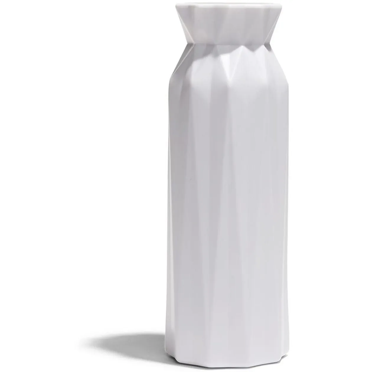 Vase plastique effet origami Ø7,5xH20,5cm - 4 coloris