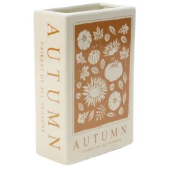 Vase rectangulaire automne en céramique 13,5x6,5xH20cm (2 modèles)