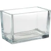 Vase rectangulaire transparent 15,5x8,5xH10 cm