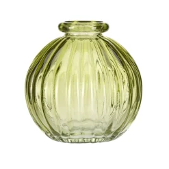 Vase rond en verre strié coloré translucide Ø8xH8cm (3 modèles) < Gifi Sale