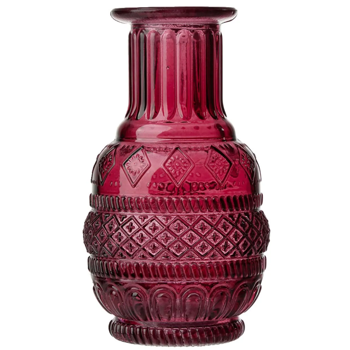 Vase rond en verre vert Ø6,5xH13,5cm < Gifi Outlet