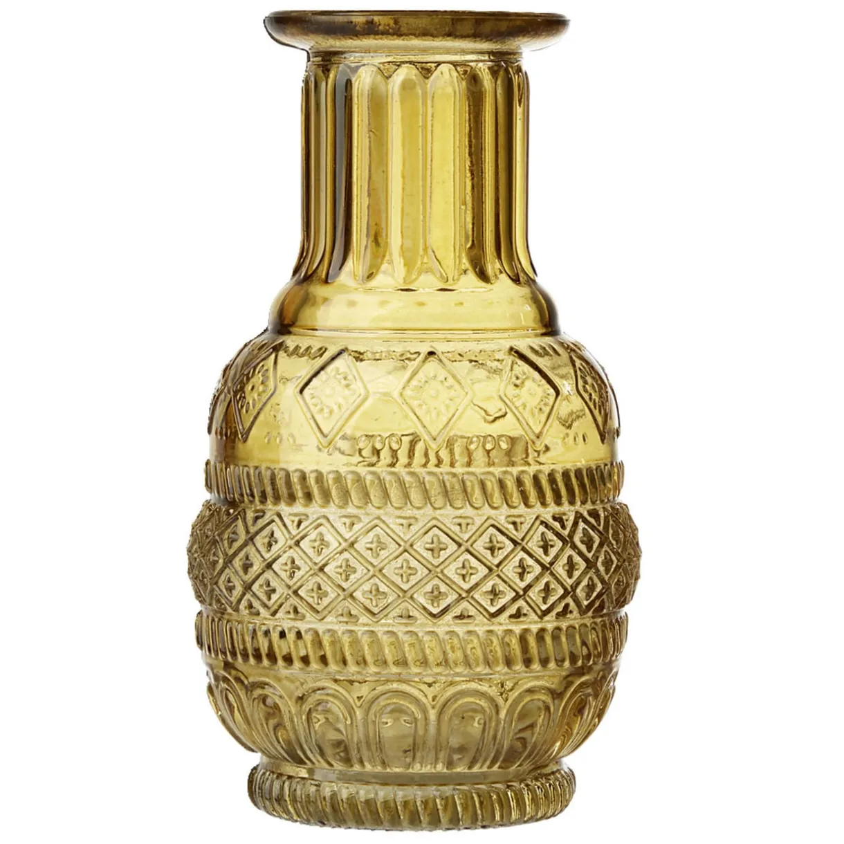 Vase rond en verre vert Ø6,5xH13,5cm < Gifi Outlet