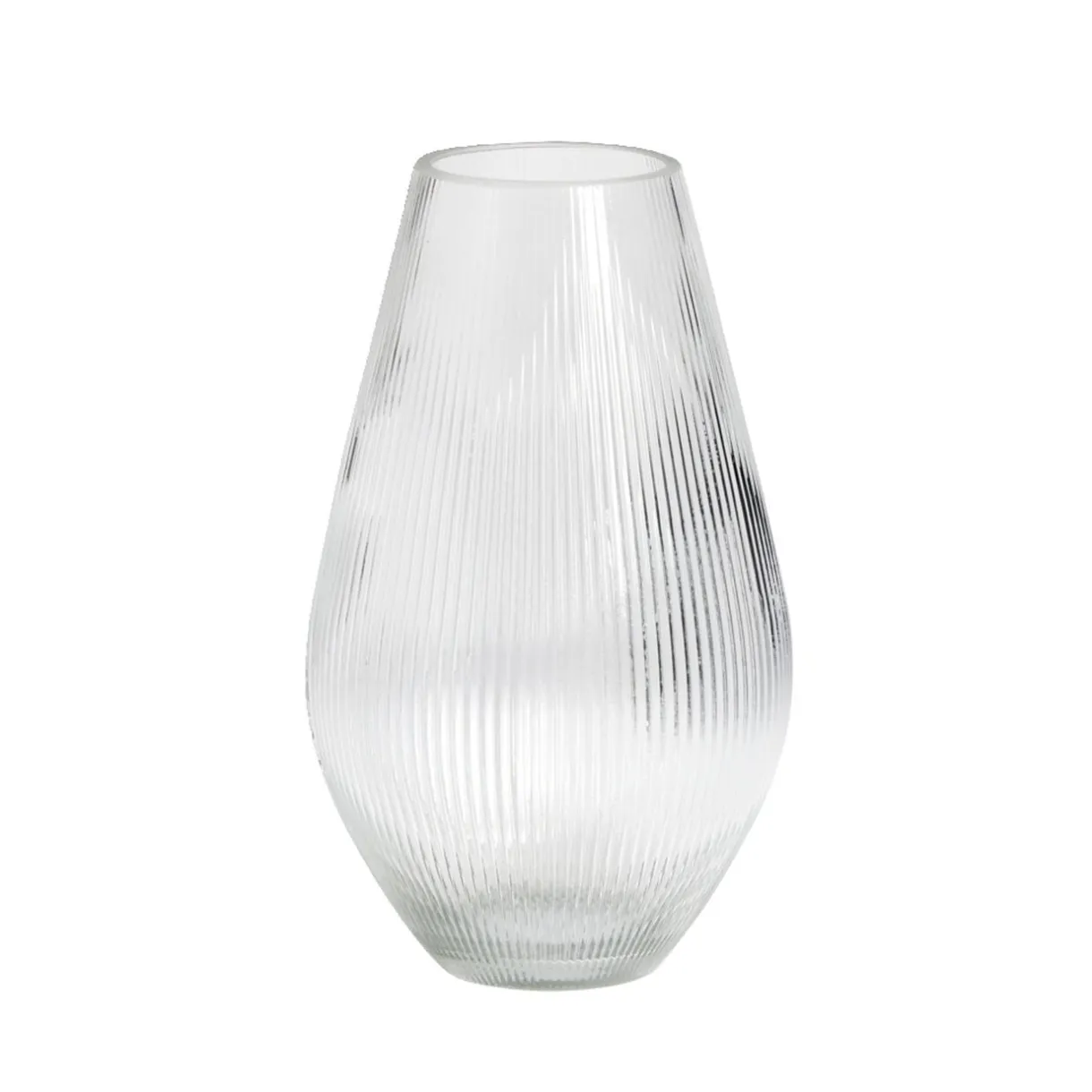 Vase strié en verre transparent Ø12xH20cm < Gifi