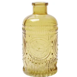 Vase verre coloré forme bouteille décor relief Ø6xH13cm (3 modèles) < Gifi Discount