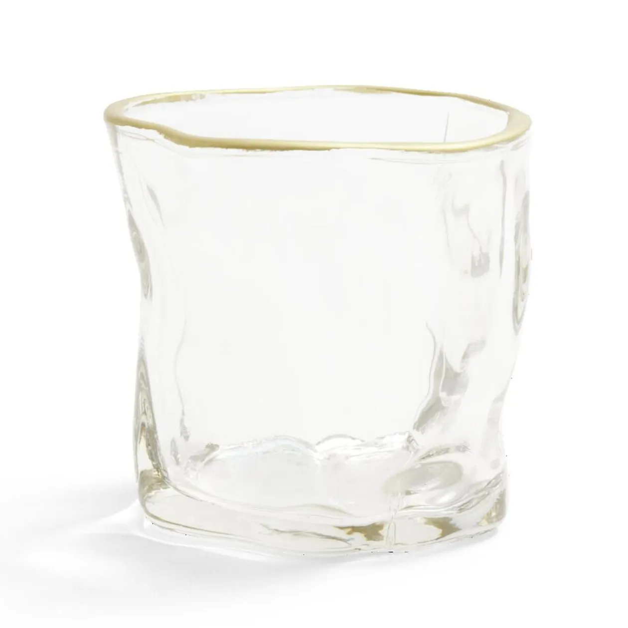 Vase verre froissé transparent Ø7,5xH7,7cm