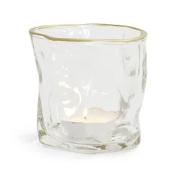 Vase verre froissé transparent Ø7,5xH7,7cm