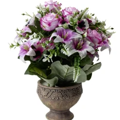 Vasque ciment roses lys pensées bruyère Ø40xH40cm