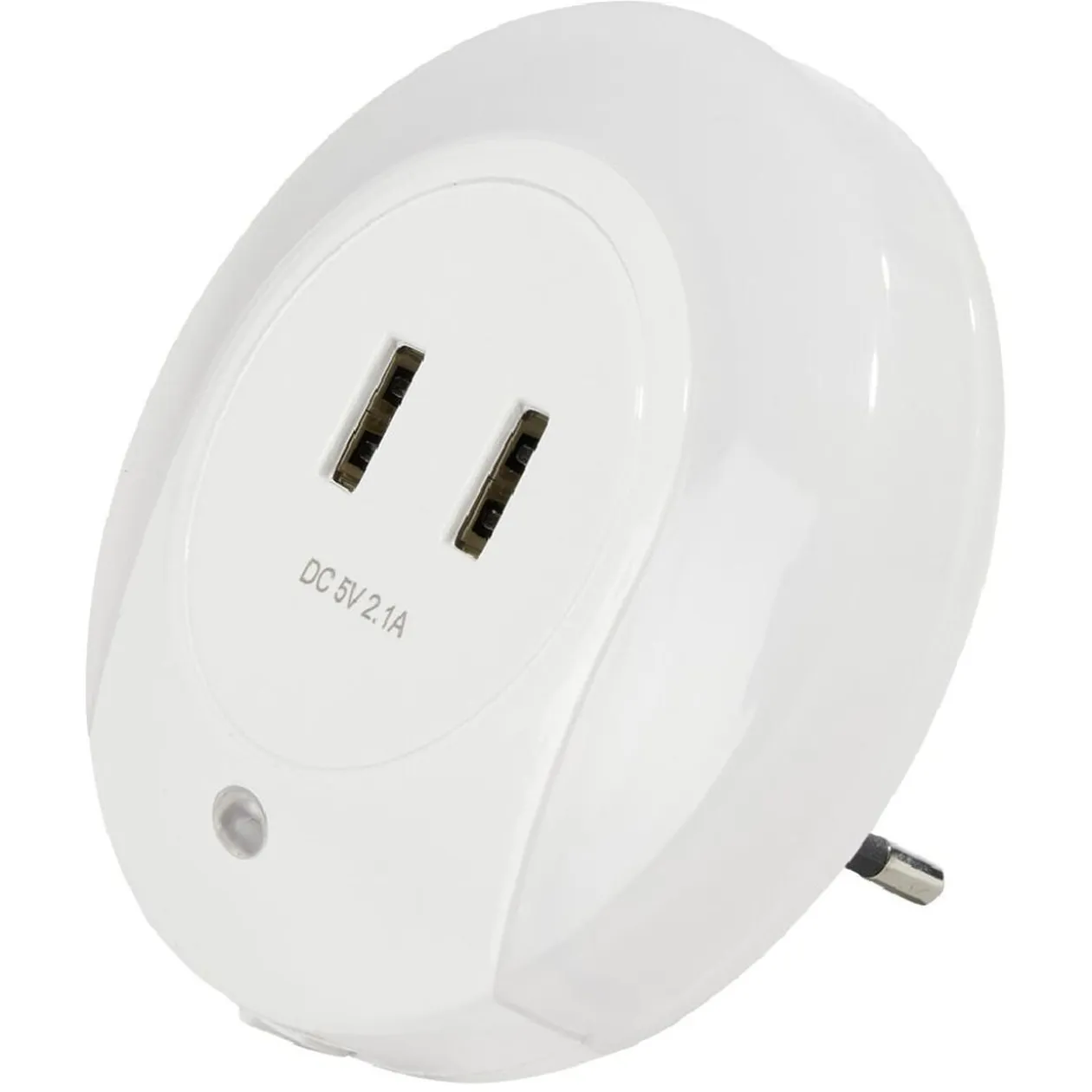 Veilleuse enfichable blanc + 2 ports USB