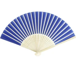 Éventail en bambou et tissu uni L27cm (2 modèles bleu ou blanc) < Gifi Sale