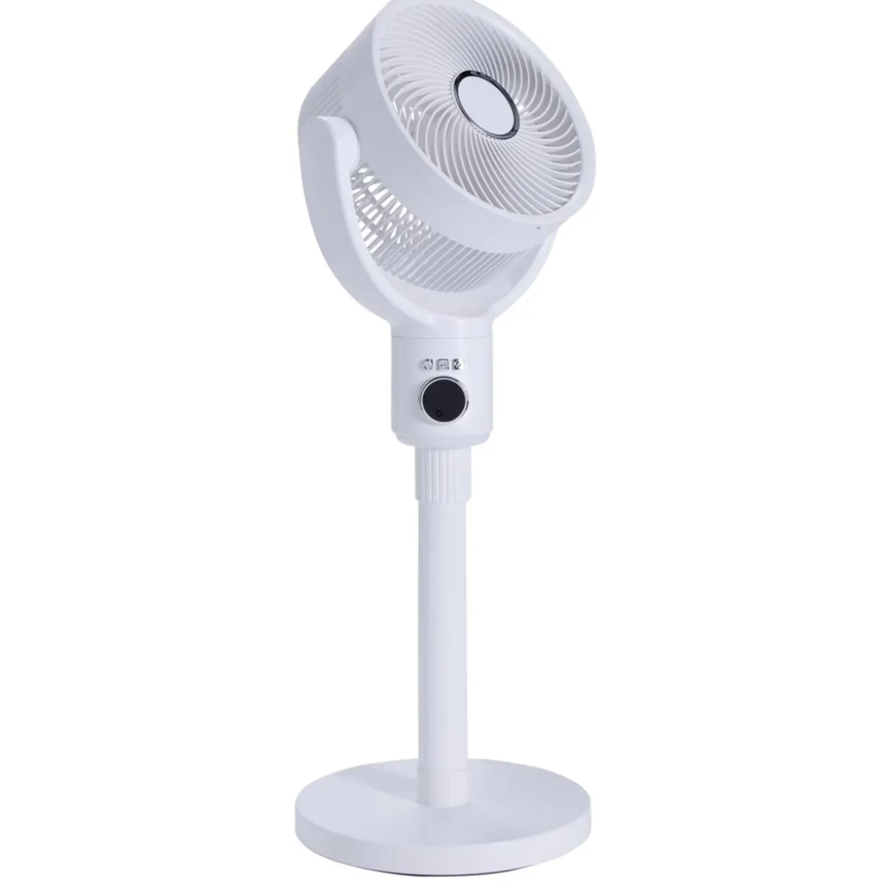 Ventilateur sur pied 35W rond orientable digital avec télécommande blanc Ø29xH100cm