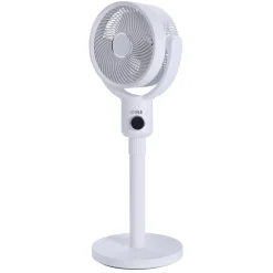 Ventilateur sur pied 35W rond orientable digital avec télécommande blanc Ø29xH100cm