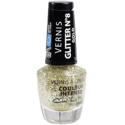 Vernis à ongles paillette doré N°8