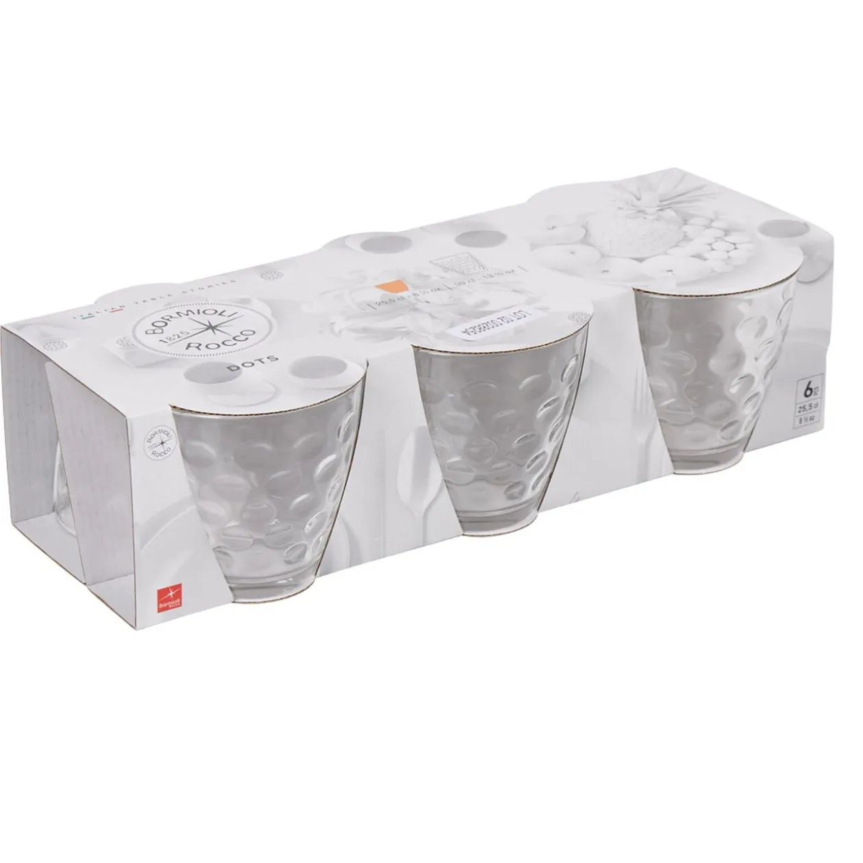 Verre bas Bormioli Rocco Dots x6 verre transparent relief