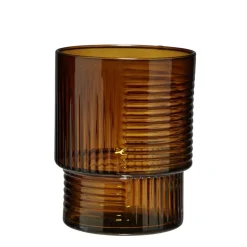 Verre bas 325 ml Helen verre strié Ø9XH7 cm (3 modèles jaune marron ou beige)