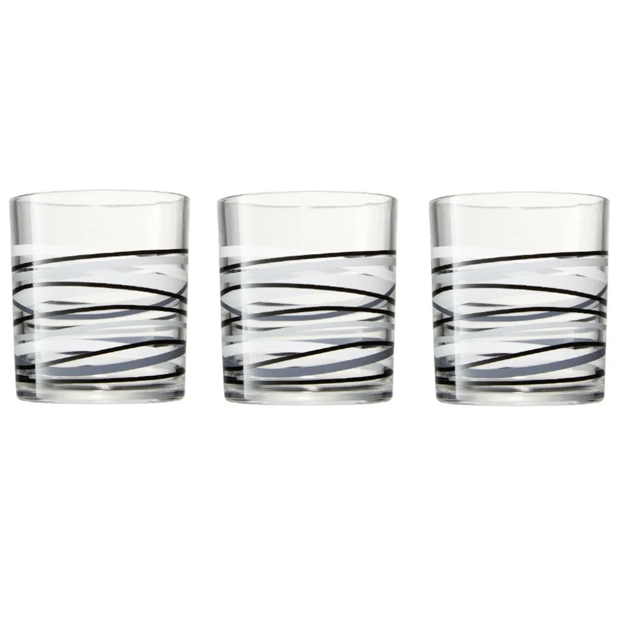 Verre bas motif rayure graphique 25 cl x 6