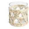 Verre bas transparent avec raphia Ø8xH9cm < Gifi Sale