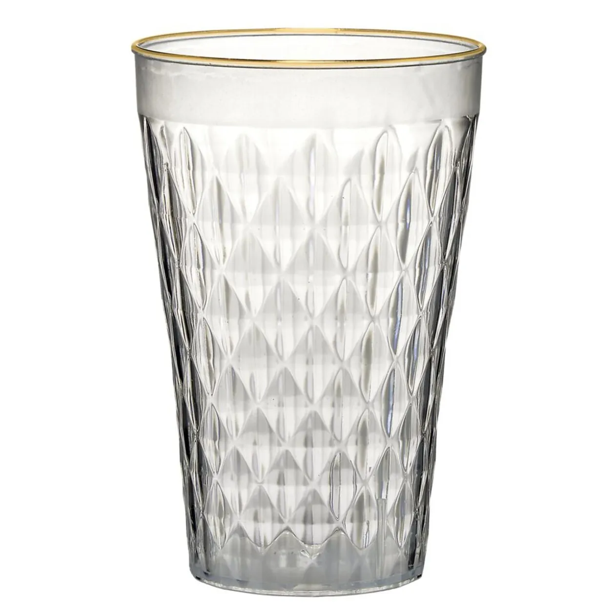 Verre 42cl Sabah en verre transparent rebord doré Ø9xH13,5cm