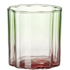 Verre à eau 28cl forme fleur en verre dégradé rose et vert Ø8xH8cm < Gifi Hot