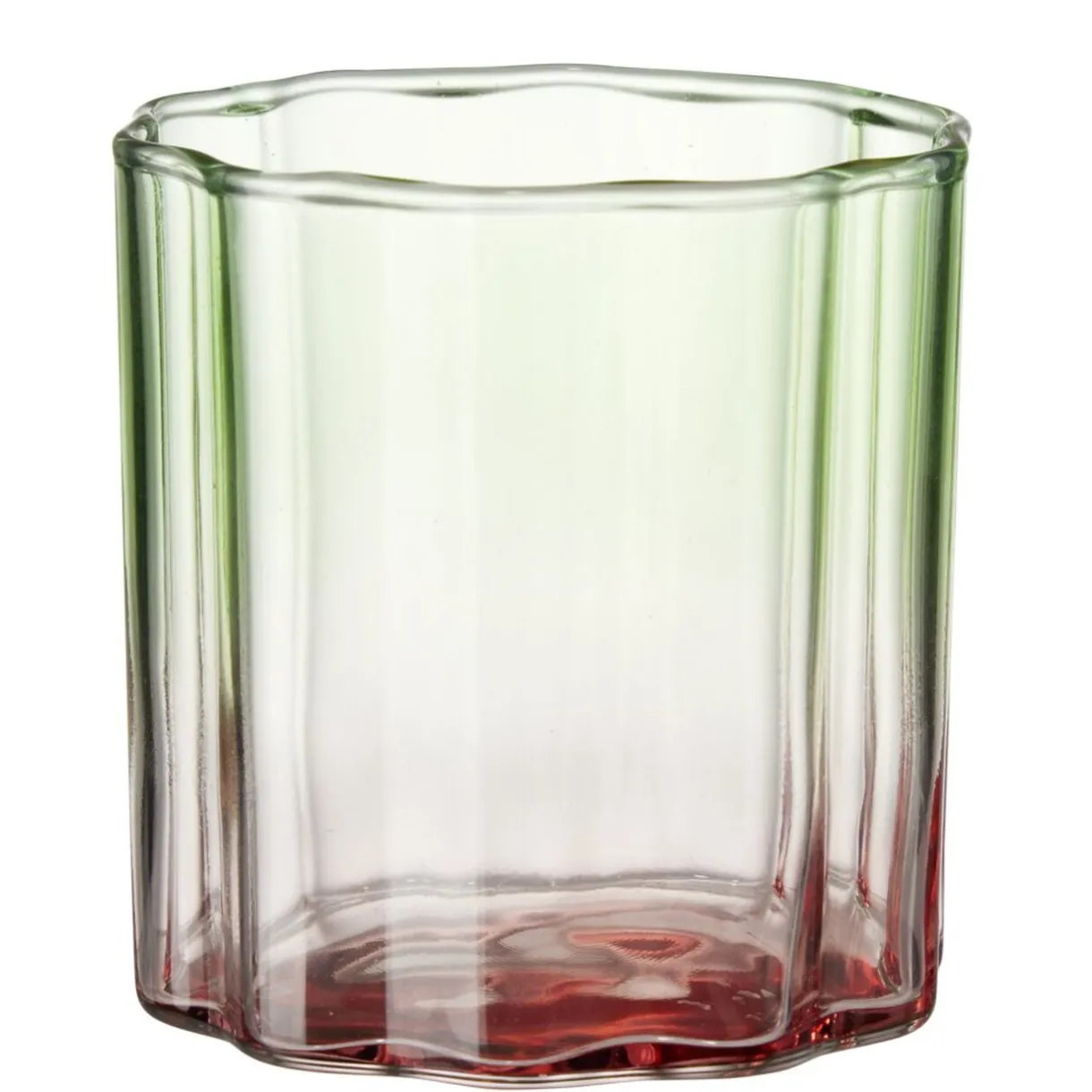 Verre à eau 28cl forme fleur en verre dégradé rose et vert Ø8xH8cm < Gifi Hot