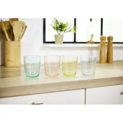 Verre à eau coloré 31,5ml Ø8xH9,5cm (4 modèles) < Gifi Online
